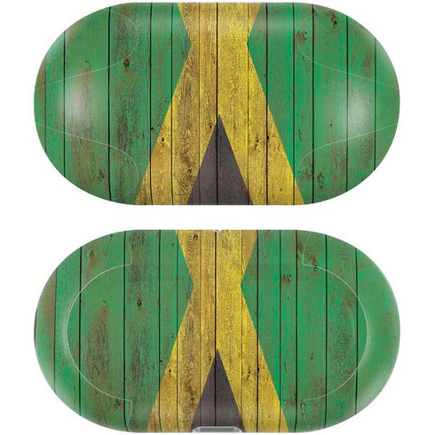 Jamaican Flag Dark Wood Galaxy Buds Plus Skin